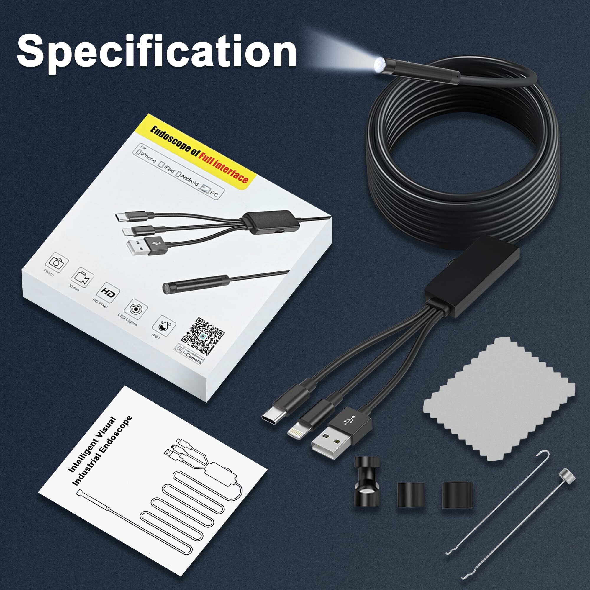 Новое поступление 3 в 1, 1080P – обзор и цена Endoscope Inspection Camera
