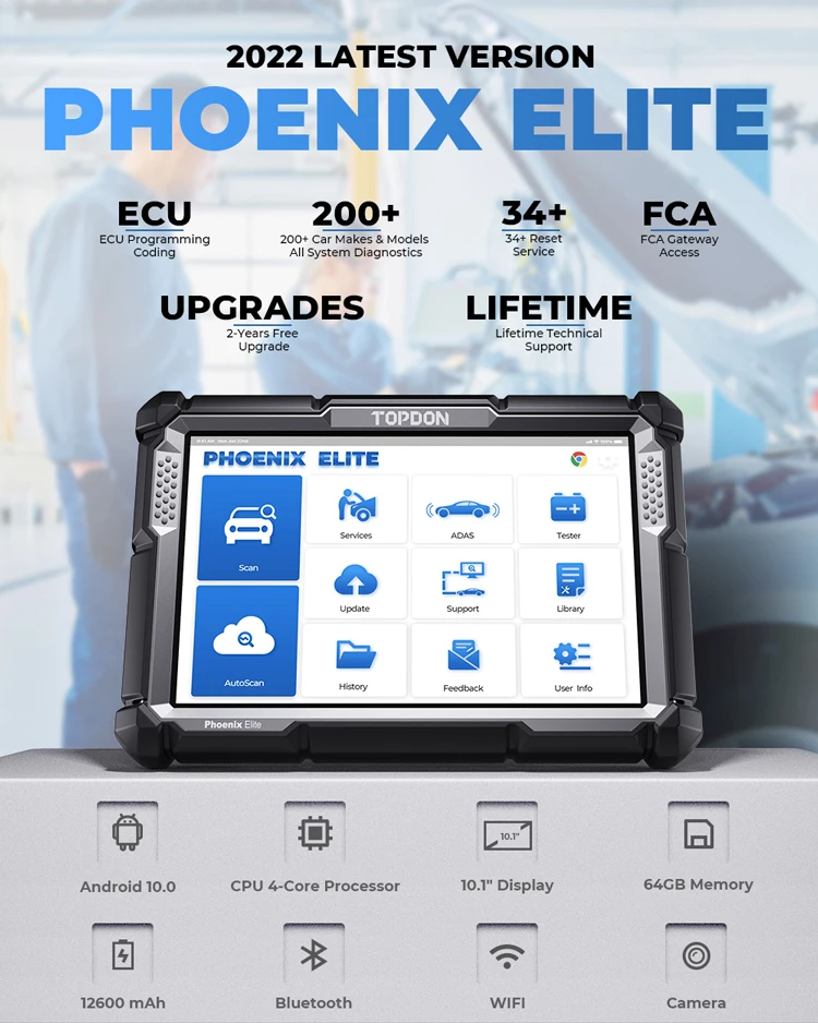 TOPDON PHOENIX ELITE Автомобил – обзор и цена Car Diagnostic Tool